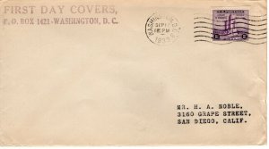 CENTURY OF PROGRESS STAMP ON COVER,  WASHINGTON, DC  1933  FDC10981