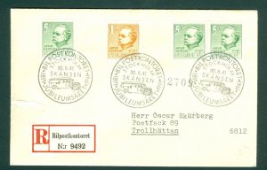 Sweden. 1941 FDC. Rek. # 9492 Bilkontoret. Hazelius. Sc# 3/324+ 325. Adr. Troll.