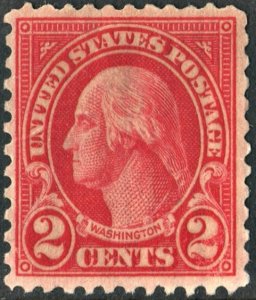 SC#634 2¢ Washington Single (1926) No Gum/Uncancelled