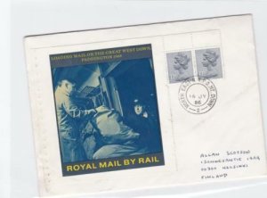 north east'n t.p.o. nt. down  1986 royal mail by  rail  stamps cover ref r14725