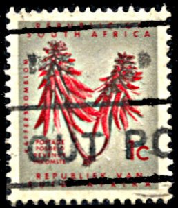 South Africa 269, used, Coral Tree Flower, unwatermarked