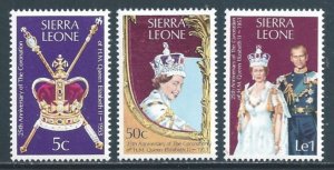 Sierra Leone #444-6 NH QEII Coronation Annv.