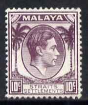 Malaya - Straits Settlements 1937-41 KG6 10c dull purple ...