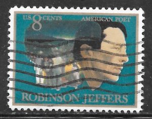 USA 1485: 8c Robinson Jeffers, Man and Children of Carmel with Burro, used, VF