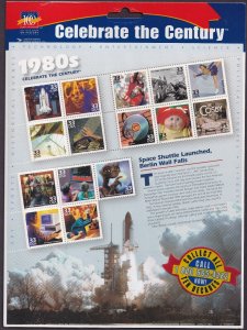 Scott #3190 33¢ 1980s Celebrate the Century Sheet of 15 Stamps - Sealed