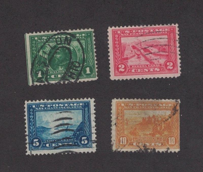 Scott 397 - 400 - Panama Pacific Short Set Of 4. Used.   #02 397ss