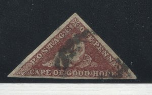 1863  Cape of Good Hope 1d brownish red used