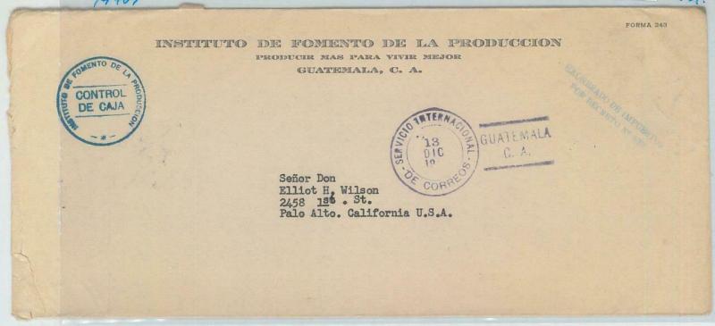 79013 - GUATEMALA - Postal HIistory -  OVERSIZED COVER official mail AGRICOLTURE