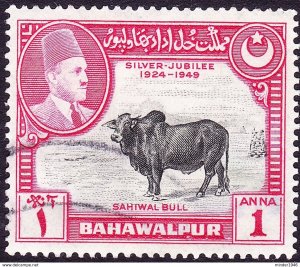 BAHAWALPUR 1949 KGVI 1a Black & Carmine SG42 FU