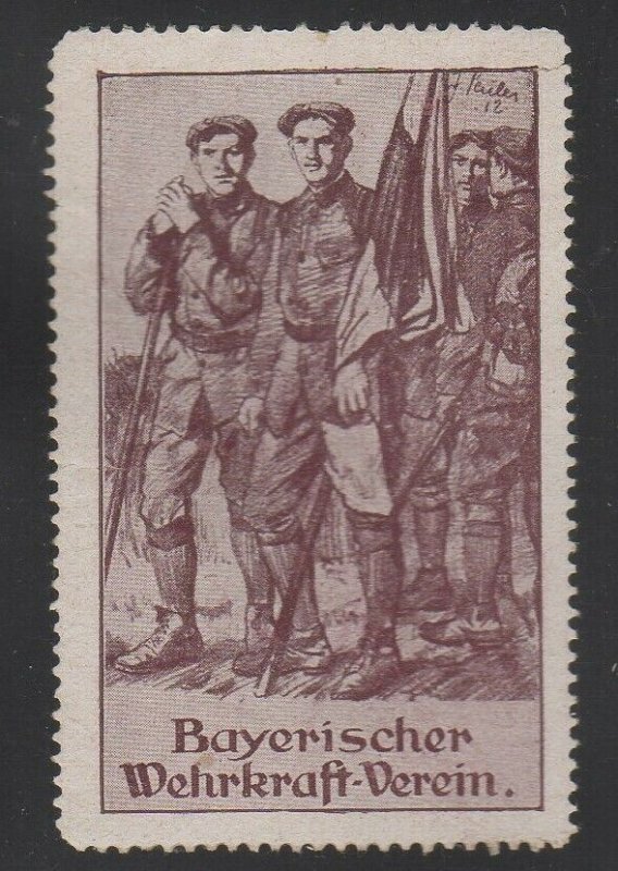 Germany - Bavarian Defense Force Advertising Stamp - NG 