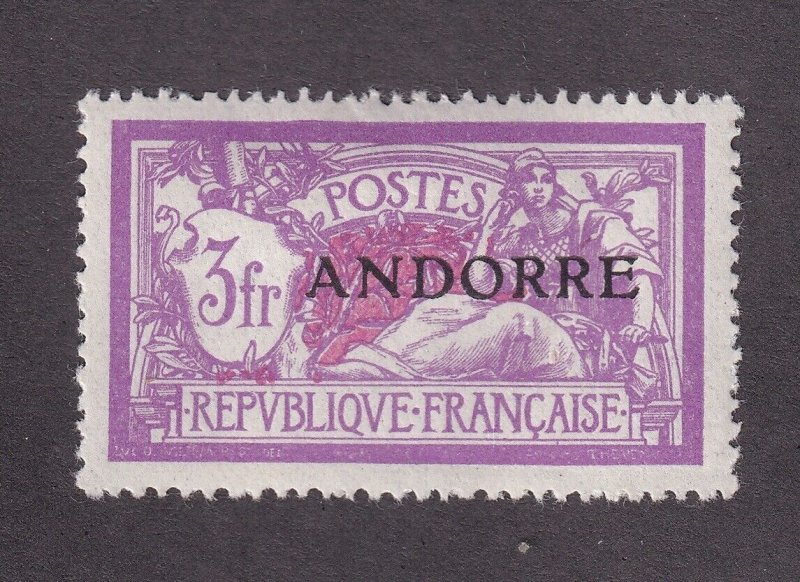 French Andorra Scott # 19 VF OG lightly hinged nice color cv $ 100 ! see pic ! 