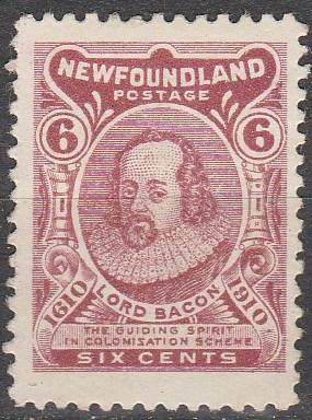 Newfoundland #92  F-VF Unused  Error CV $90.00  (A7094)