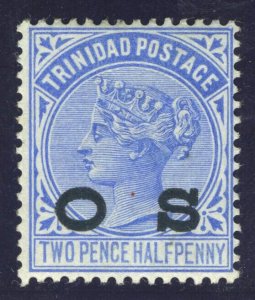 Trinidad 1894 QV Official 2½d bright blue MLH. SG O3. Sc O3.