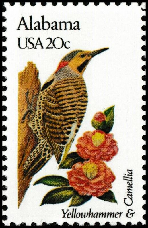 US 1953 or 1953a State Birds & Flowers Alabama 20c single MNH 1982