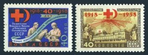 Russia 2110-2111,MNH.Michel 2142-2143. USSR Red Cross-Red Crescent,40,1958.