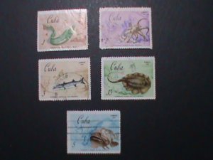 ​CUBA-1967 VERY OLD CUBA STAMPS-WORLD UNDER WATER FISHING CHAMPIONSHIPS USED