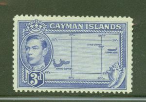 Cayman  Scott 117 KGVI on Map stamp from 1947 MH* CV$3.50