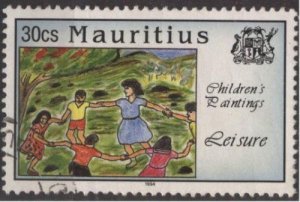 Mauritius 796 (used) 40c children’s paintings: leisure (1994)