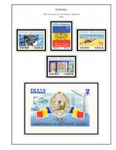 COLOR PRINTED ROMANIA 1961-1974 STAMP ALBUM PAGES (128 illustrated pages)