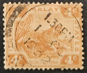 Malaya Federated Malay States 1922 SG60 used 4c