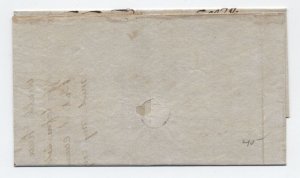 c1850 Jacksonville IL red CDS 10 rate handstamp stampless letter [h.4585]