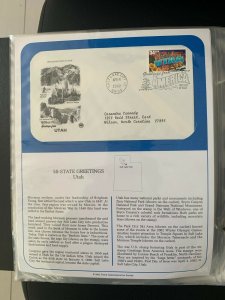 US Stamps PCS Panel FDC 3561-3610 50 State Greetings Utah 2002