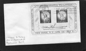 1075 Stamp Expo, FDC no cachet addressed