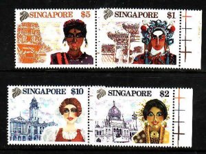 Singapore-Sc#576-9- id7-unused NH set -Independence-1990-