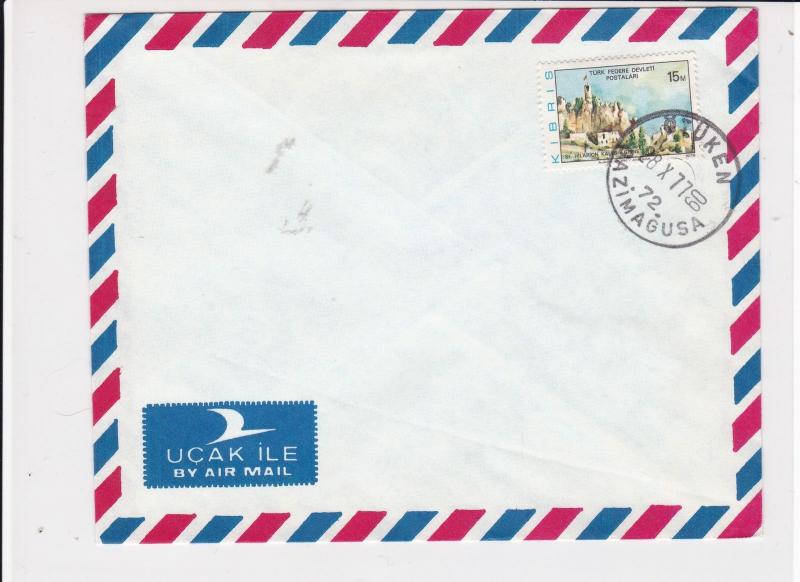 cyprus 1977 buildings air mail stamps cover ref 21192