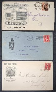 6 piece ad cover Tobacco  lot 1880s-1901 various uses [Y.114]