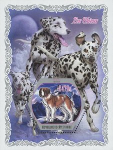 Dogs Stamp Pet Cute Animals Saint Bernard Dalmatian Souvenir Sheet MNH