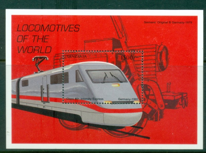 Tanzania 1999 Locomotives from Around the World MS MUH