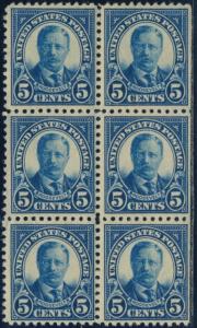 #557 VF+ OG NH BLOCK OF 6 NATURAL S.E. AT RIGHT CV $225.00 BQ9370