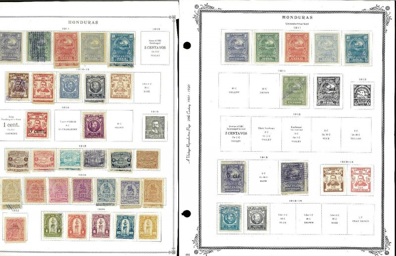 Honduras 1865-1950 M & U. Much Duplication .Hinged on pages & on Stock Sheets.