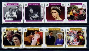 Isle of Man --2006 -QEII 80th Birthday Strips  MNH Set  # 1133-1134