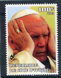 Ivory Coast 2003 POPE JOHN PAUL II Holiness Stamp Perforated Mint (NH)