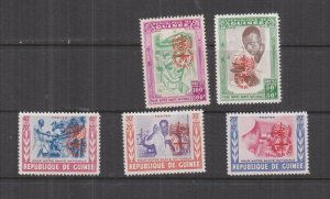 GUINEA, 1962 MalarIa Eradication set of 5, lhm.