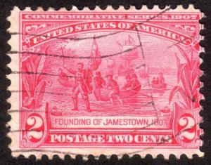 1907, US 2c, Founding of Jamestown, Used, Sc 329