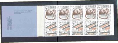 Sweden Sc 1527a 1985 Mouse Fish WWF stamp bookelt pane mint NH