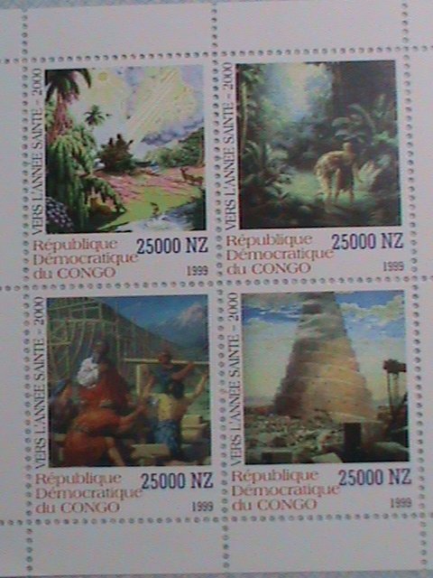 CONGO-1999-COLORFUL BEAUTIFUL CHRISTMAS  PAINTING MNH SCOTT NOT LISTED  S/S VF