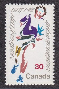 Canada # 915, Terry Fox, Marathon Runner, Hinged,