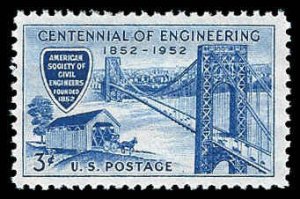 PCBstamps   US #1012 3c Civil Engineers Society, MNH, (8)