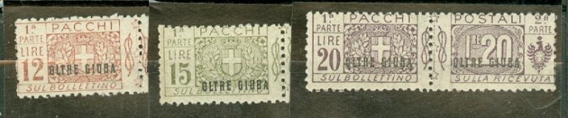 DT: Oltre Giuba Q1-13 MNH (Bolaffi x1.75 for NH) CV $1400; scan shows only a few