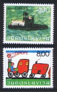 Yugoslavia Joy of Europe Children's Paintings 2v 1976 MNH SC#1314-1315