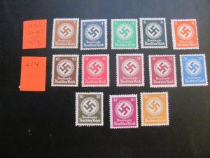 Germany 1934/38 MNH MI. 132-143 OFFICIAL SET VF/XF 50 EUROS (204) NEW COLLECTION