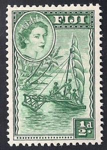 Fiji #147  1/2p Outrigger Stamp mint OG NH EGRADED VF 82