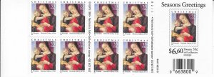 US#3355a  $6.60 booklet  Christmas  pane of 20 (MNH) CV $18.00