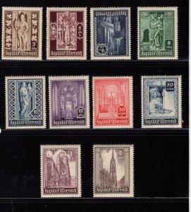 Austria Scott  B189 - B198 - Semi Postal Singles.  MNH. OG.  #02 AUSTRIAB189s10b