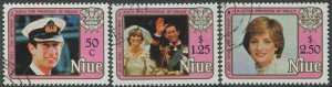 Niue 1982 SG454-456 Princess of Wales Birthday set FU