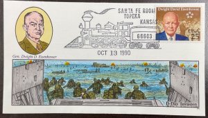 2513 Collins Hand Painted cachet Dwight D Eisenhower FDC 1990 Unofficial Cancel